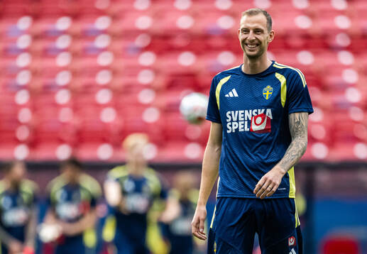 Gustaf Nilsson of the Swedish national football team at a