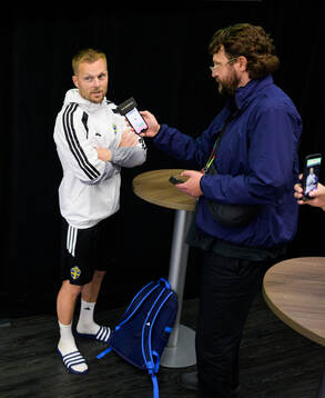 Assistant coach Sebastian Larsson of the Swedish men's