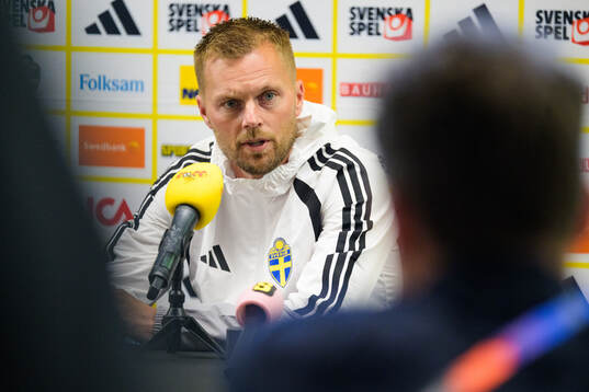 Assistant coach Sebastian Larsson of the Swedish men's