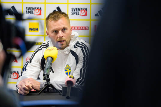 Assistant coach Sebastian Larsson of the Swedish men's