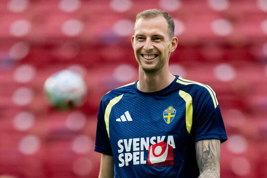 Gustaf Nilsson of the Swedish national football team at a