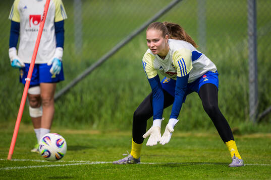 Goalkeeper Elvira Björklund of Sweden