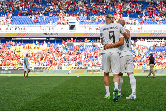 Erling Braut Haaland and Leo Østigård of Norway