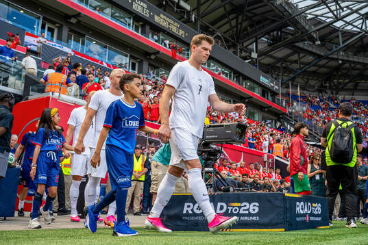 Alexander Sørloth of Norway enters the pitch