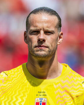 Goalkeeper Ørjan Håskjold Nyland of Norway line up
