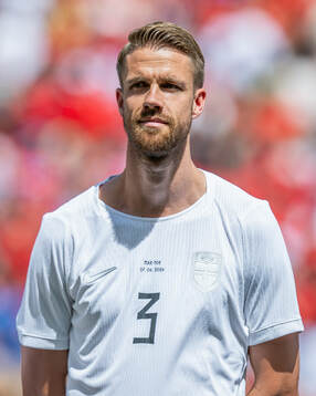 Kristoffer Ajer of Norway line up