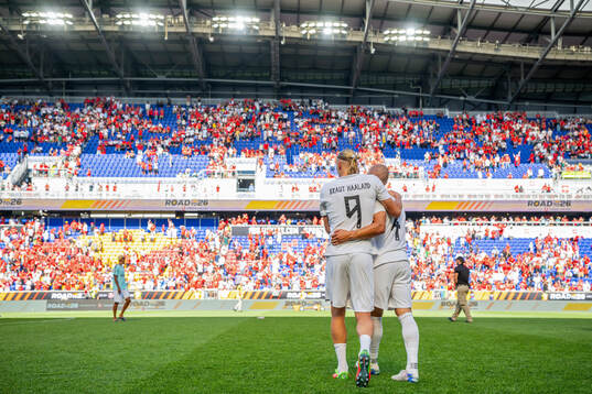 Erling Braut Haaland and Leo Østigård of Norway