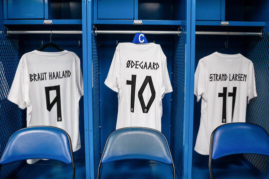 The kits of Erling Braut Haaland, Martin Ødegaard and