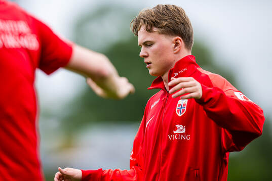 Kristian Lonebu of Norway warms up