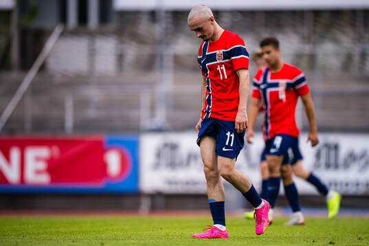 Marius Broholm of Norway looks dejected