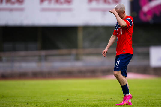 Marius Broholm of Norway looks dejected
