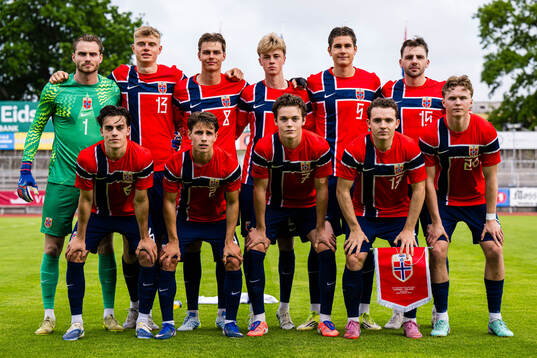 The starting eleven of Norway, from the top left;