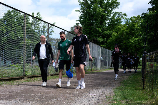Västerås sportchef Billy Magnusson, Amr Kaddoura och