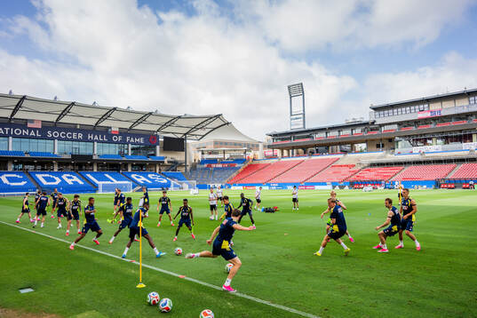 Players of the Swedish national football team at a training