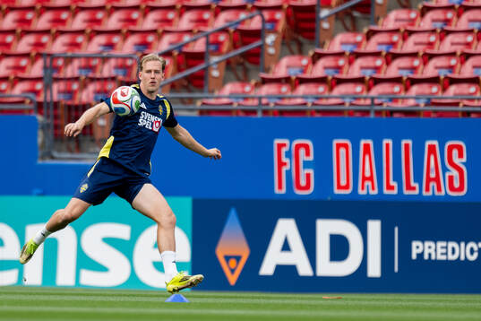 Herman Johansson of the Swedish national football team at a