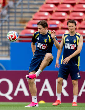 Elliot Stroud of the Swedish national football team at a