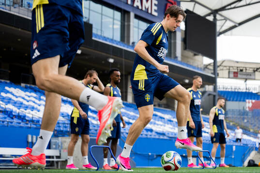 Elliot Stroud of the Swedish national football team at a