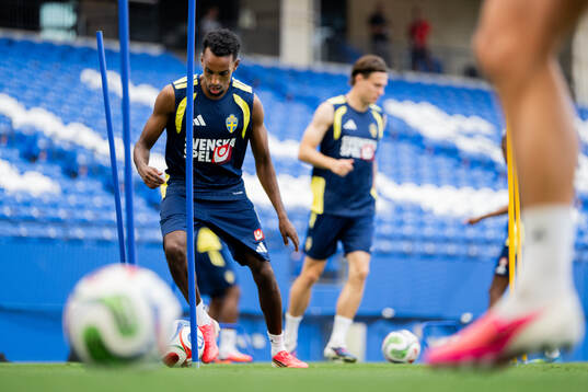 Taha Ali of the Swedish national football team at a
