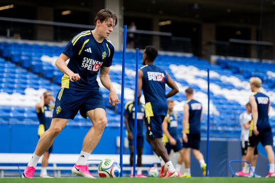 Elliot Stroud of the Swedish national football team at a