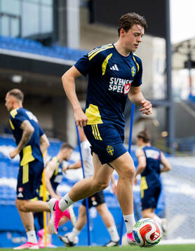 Elliot Stroud of the Swedish national football team at a
