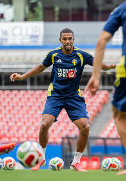Isak Hien of the Swedish national football team at a