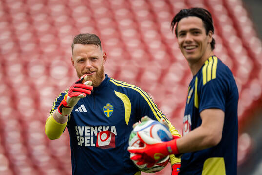 Goalkeeper Viktor Johansson and goalkeeper Jacob Widell