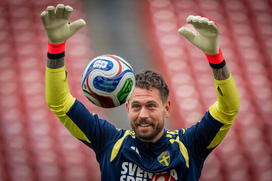 Goalkeeper Kristoffer Nordfeldt of the Swedish national