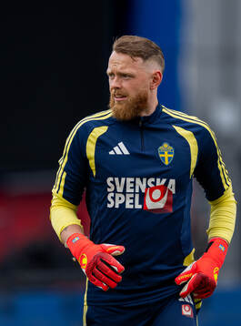 Goalkeeper Viktor Johansson of the Swedish national