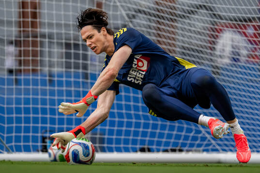 Goalkeeper Jacob Widell Zetterström of the Swedish