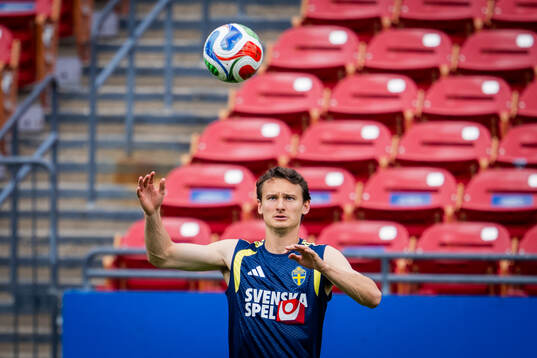 Hjalmar Ekdal of the Swedish national football team at a