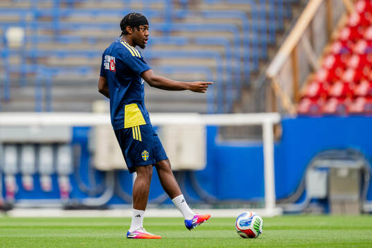Anthony Elanga of the Swedish national football team at a