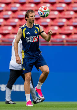 Benjamin Nygren of the Swedish national football team at a