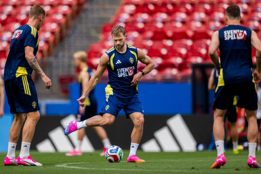 Jesper Karlström of the Swedish national football team at