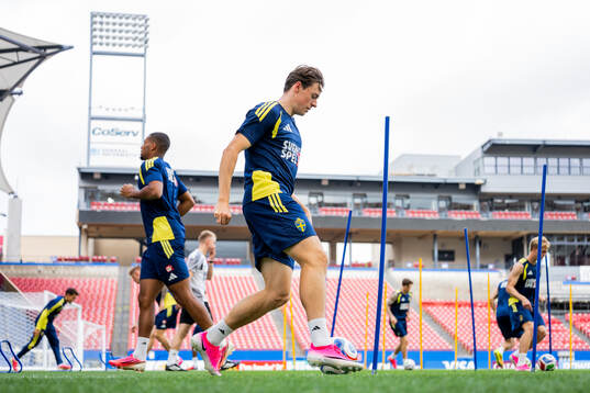 Elliot Stroud of the Swedish national football team at a