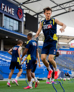 Hjalmar Ekdal of the Swedish national football team at a