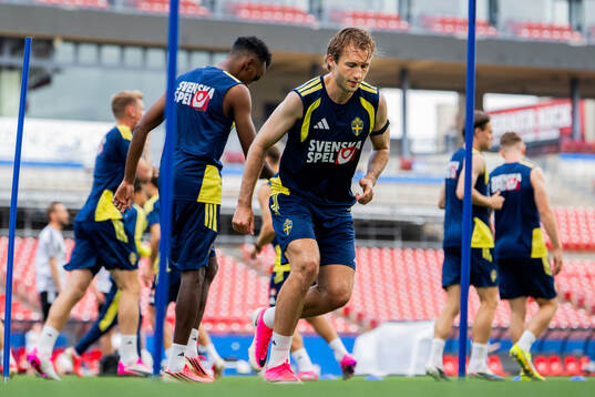 Benjamin Nygren of the Swedish national football team at a