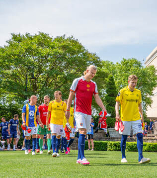 Erling Braut Haaland and Jens Petter Hauge of the Norwegian