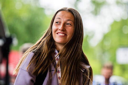 Goalkeeper Cecilie Fiskerstrand of Norway arrives
