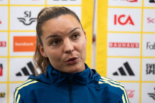 Johanna Rytting Kaneryd of Sweden in mixed zone