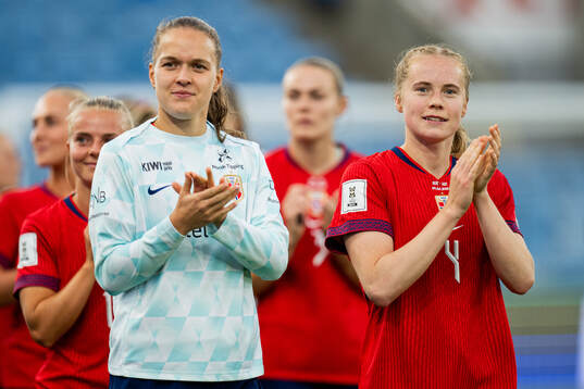 Iris Omarsdottir and Julie Blakstad of Norway