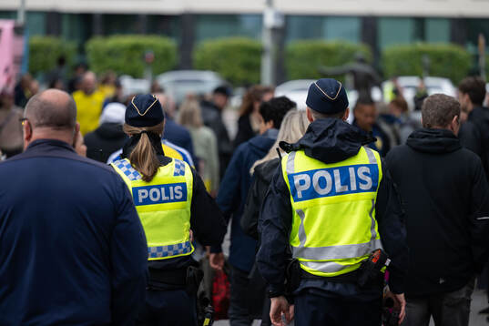 Police outside the stadium
