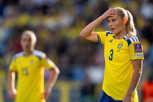 Amanda Nildén of Sweden looks dejected