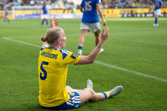 Anna Sandberg of Sweden looks dejected