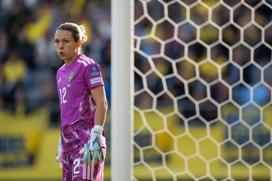 Goalkeeper Jennifer Falk of Sweden looks dejected