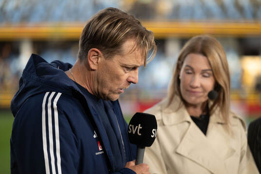 Head coach Tony Gustavsson of Sweden in TV studio of SVT