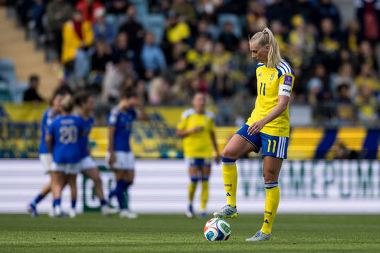 Stina Blackstenius of Sweden looks dejected