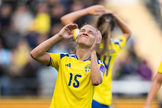 Julia Zigiotti Olme of Sweden looks dejected