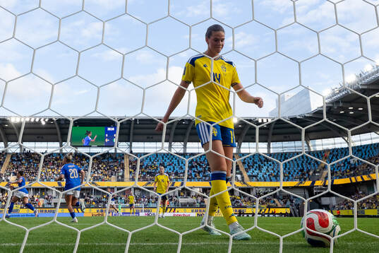 Bella Andersson of Sweden looks dejected