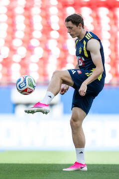 Elliot Stroud of the Swedish national football team at a