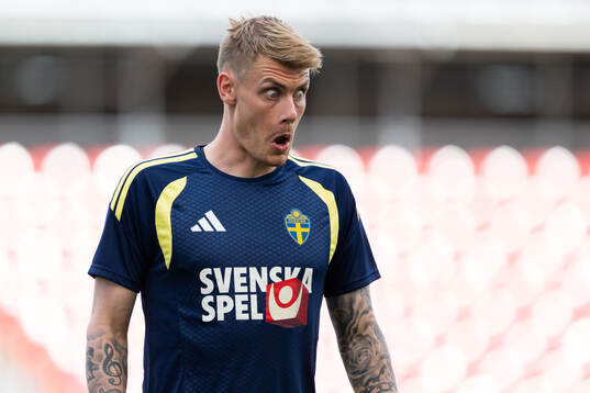 Eric Smith of the Swedish national football team at a